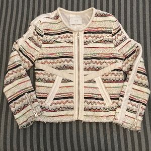 IRO Elomi Tweed Zip-Front Multicolor Jacket Size 2 (US S 4-6)